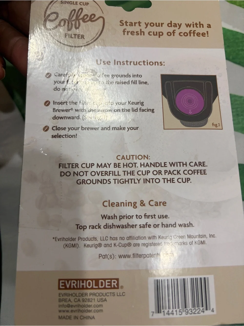 Single Cup Reusable Coffee Filter - Purple